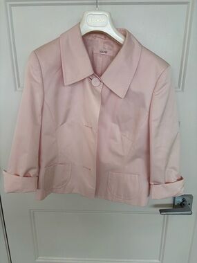 Pale Pink Cropped Suit Jacket